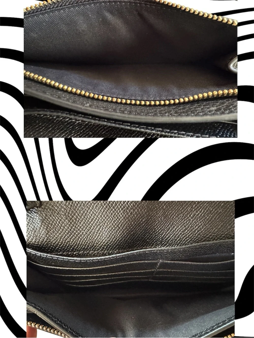 Coach Black Pebbled Leather Continental Wallet
